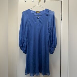 Alice + Olivia Sapphire Blue Silk Dress
